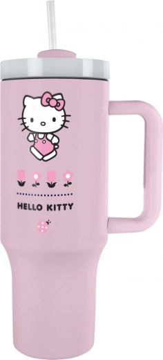 Hello Kitty travel thermos mug with straw 1200 ml