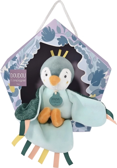 Doudou cadeau set - muzikale pluchen vogel groen