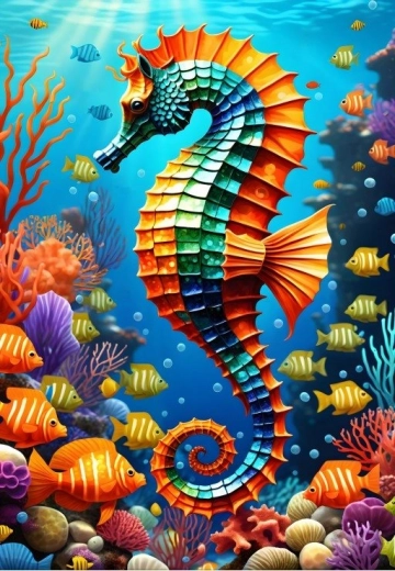 Puzzle Blue Bird Seahorse 1000 Pieces