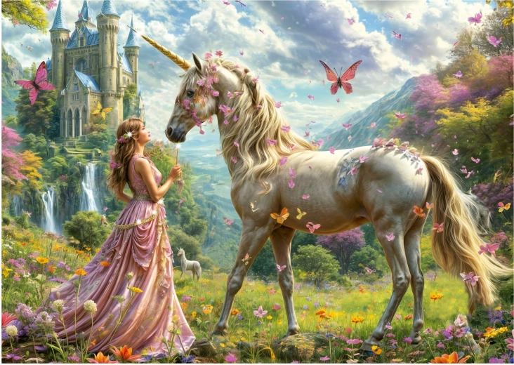 Puzzle Fairy, Unicorn and Butterflies 500 Pieces