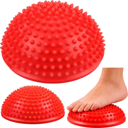 Sensory balance half ball for foot massage 16 cm – red