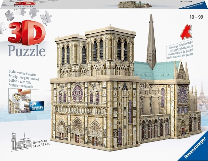 Ravensburger 3D Puzzle Notre-Dame Cathedral in Paris, 349 pieces