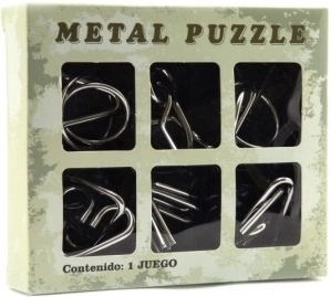 Metallpuzzles – Set mit 6 Stück in Schachtel
