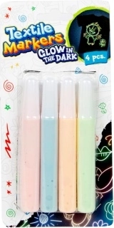 Pennarelli per tessuti che brillano al buio – set da 4 pz