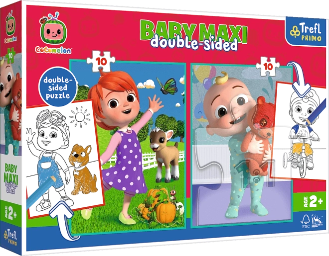 Kétoldalas COCOMELON kirakó – Barátok, TREFL Baby Maxi 2×10 darabos