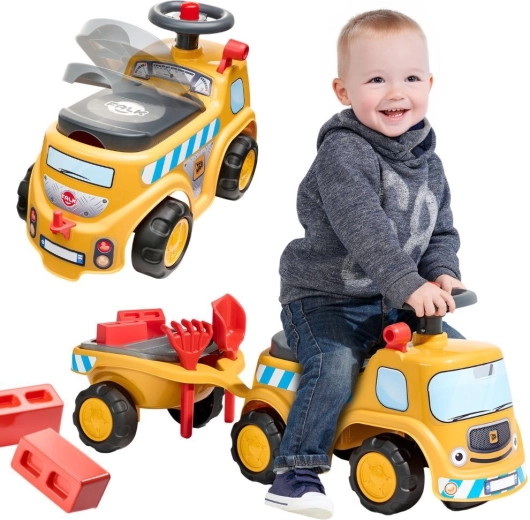 JCB construction ride-on truck with trailer and accessories FALK