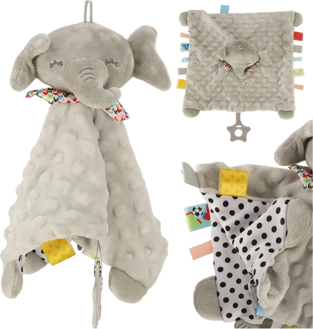 Senzorna igračka šuškavi slon s raznobojnim oznakama