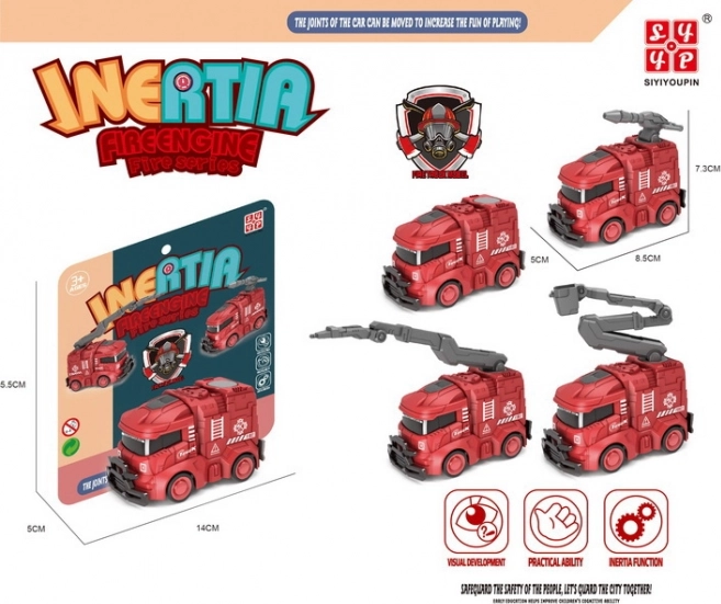 Brandweerautootje met vliegwiel 8,5 cm