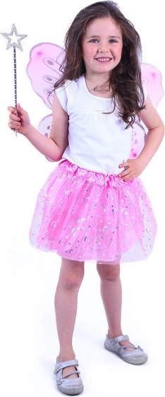 Costume da fata per bambini con gonna tutu rosa e ali