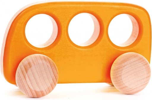 Orangefarvet træbus