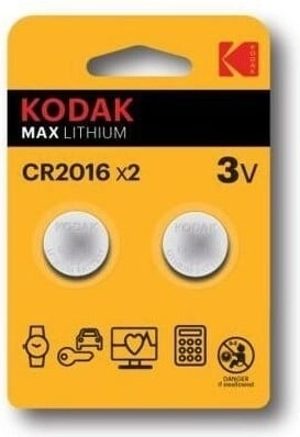 Piles bouton lithium Kodak CR2016 3 V, 2 pcs