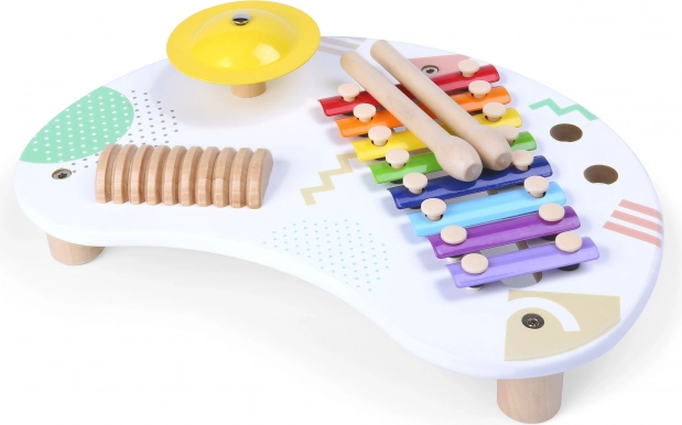 Wooden musical table with cymbal and xylophone for children 18+ months ECOTOYS