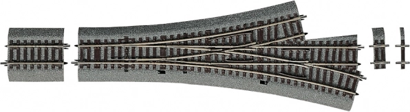 Roco Line deviatoio a tre vie asimmetrico con massicciata