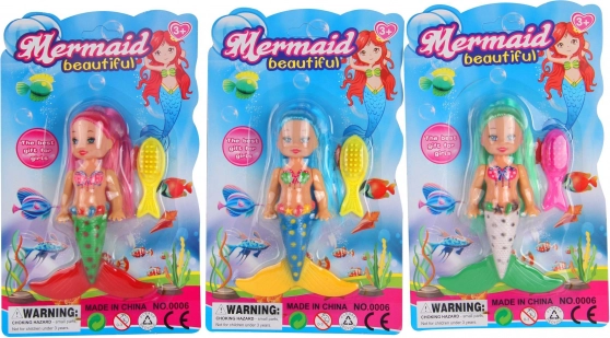 Sirena con capelli lunghi e abito brillante