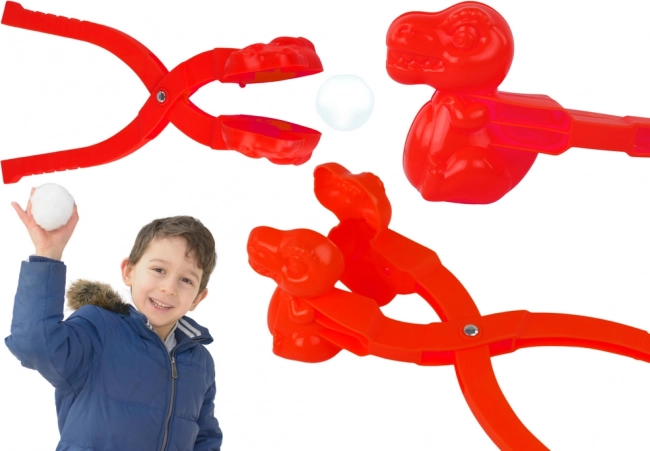 Wytwornica śnieżnych kul dinozaur czerwona