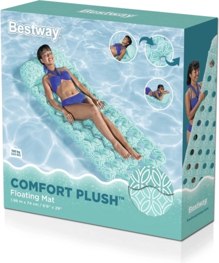 Bestway Comfort Plush Inflatable Lounger 198 × 74 cm, turquoise