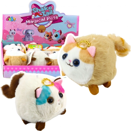 Plush tomcat with spinning tail brown-white