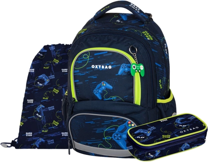 Set scolaire OXY NEXT Gamer – sac à dos, trousse et sac pour chaussures de rechange