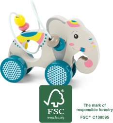 small foot hölzerner Elefant auf Rädern Jungle