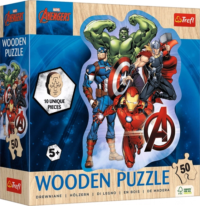 Houten contourpuzzel AVENGERS – 50 stukjes