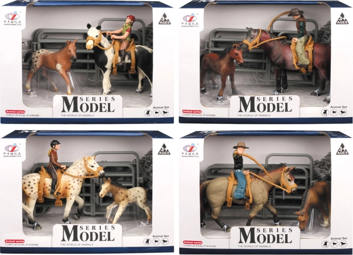 Farm Animals – Horse Set with Rider and Foal