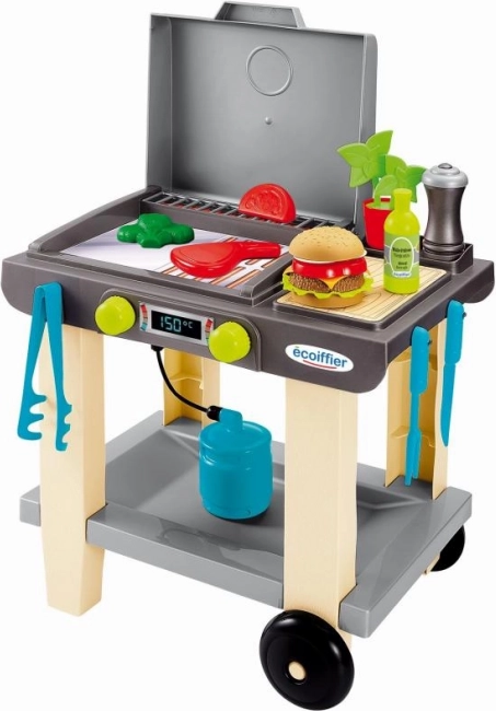 Kids' gas grill with side table and accessories