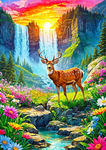 Enjoy the Deer Paradise Puzzle 1000 Pieces