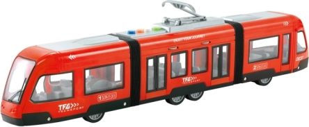 Red Tram with Flywheel 1:16