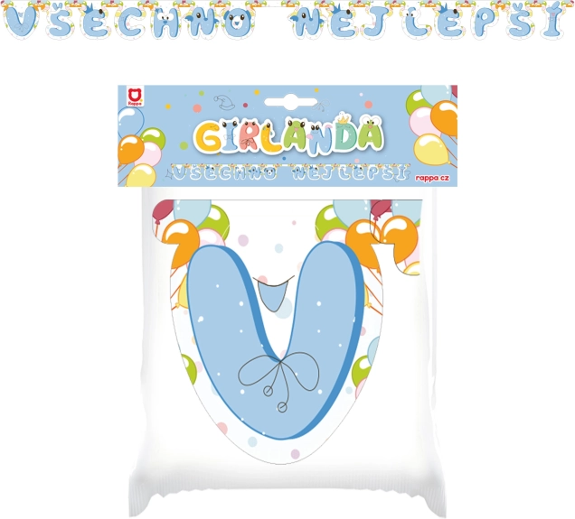 Paper Garland Happy Birthday Blue