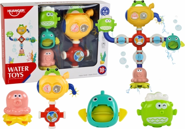 Water bath toy robot with suction cups