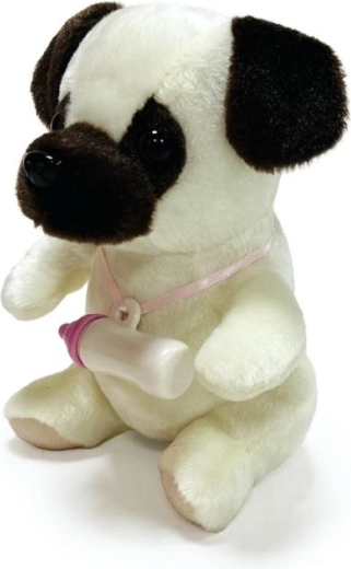 Interactive plush puppy with bottle
