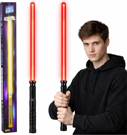 Spada luminosa LED con impugnatura in metallo 75 cm con suoni