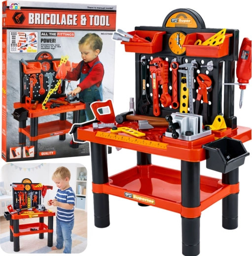 Banco da lavoro per bambini con attrezzi 70 cm