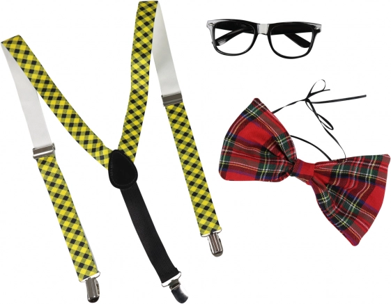 Kit de carnaval nœud papillon avec lunettes et bretelles