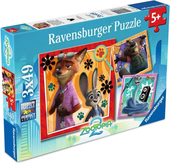 Puzzle RAVENSBURGER Zoomania: Ganz schön tierisch! 3×49 Teile