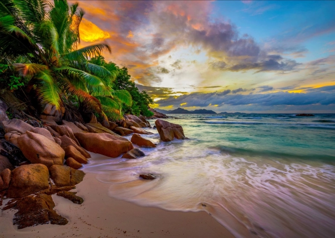 Enjoy puzzle Seychelles beaches at sunset 1000 pieces