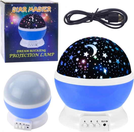 360° Rotating Star Projector LED Night Light – Blue