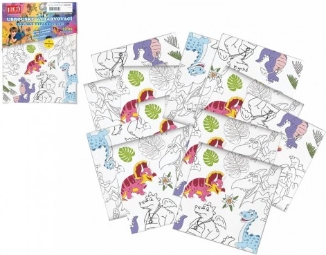 Ausmal-Servietten Dinosaurier