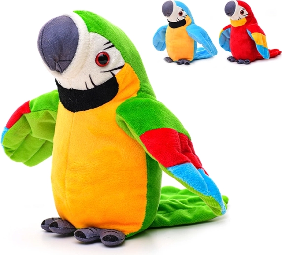 Perroquet en peluche 21 cm – jouet multicolore pour enfants dès la naissance