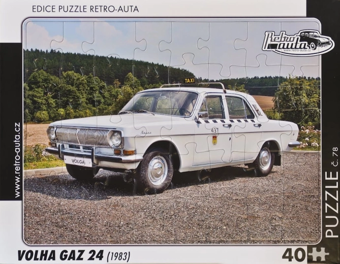 Retro avtomobilske puzzle Volga GAZ 24 (1983) – 40 koščkov