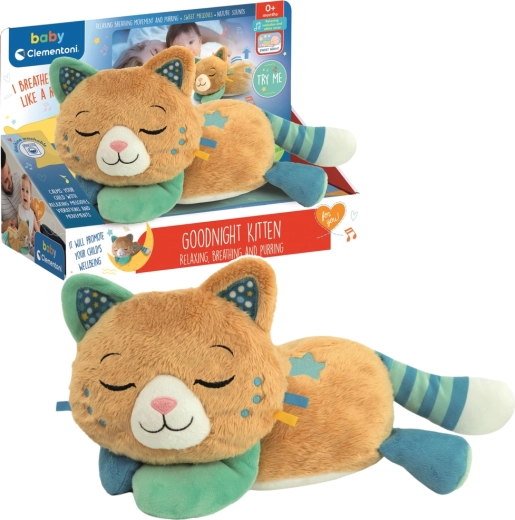 Purring Cat Morfeusz plush toy CLEMENTONI