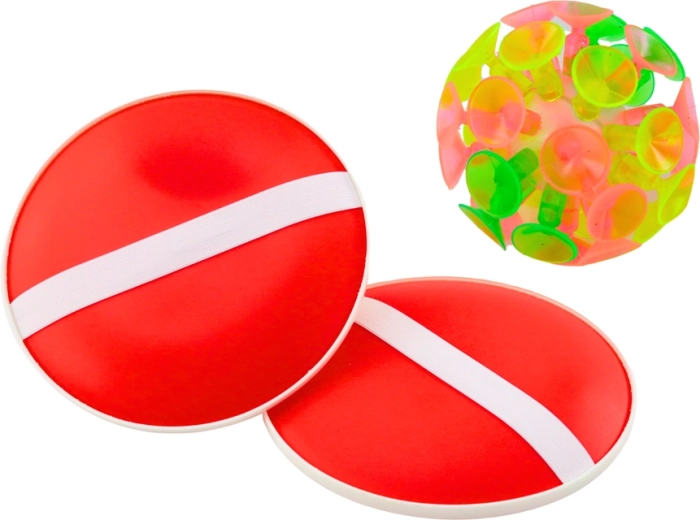 Dexterity Game Paddles with Suction Cup Ball Red