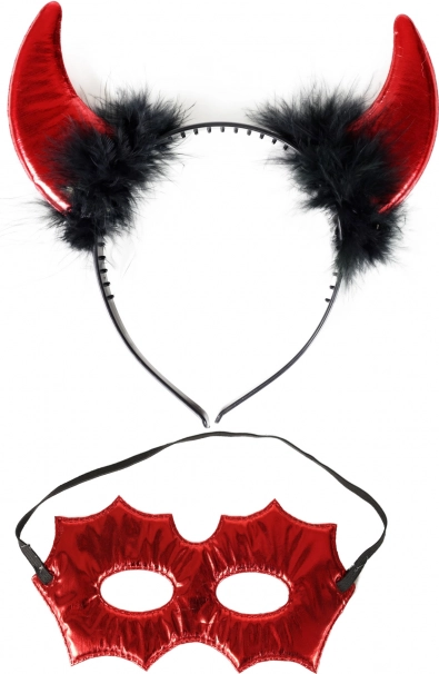 Set de diadème diabolique et masque rouge – ensemble de costume