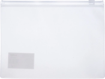 Transparent document folder with zipper