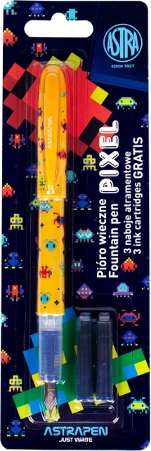 Astra Pixel Fountain Pen with Three Cartridges