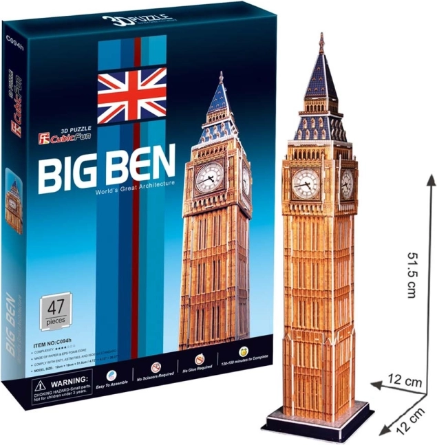 CUBICFUN 3D-puzzel Big Ben 44 stukjes
