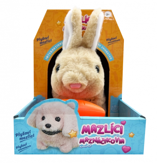 Interaktiv plysbamse-kanin med gulerod