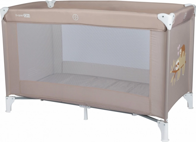 FreeOn Love Sloth Travel Cot, beige