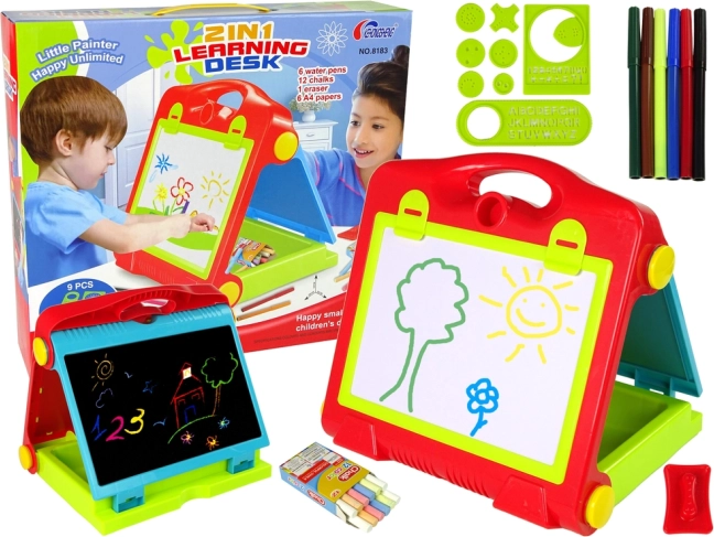 Skladacia detská tabuľa 2v1 na kriedu