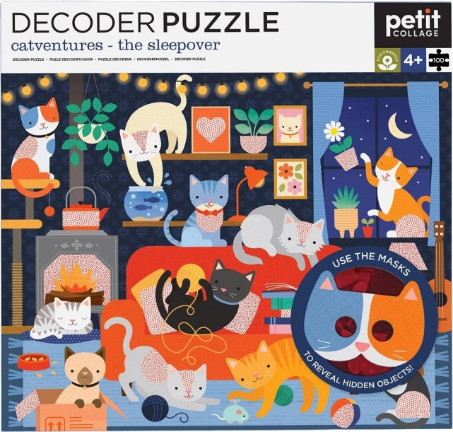 Puzzle Cats with 3D Glasses 100 pcs from Petit Collage